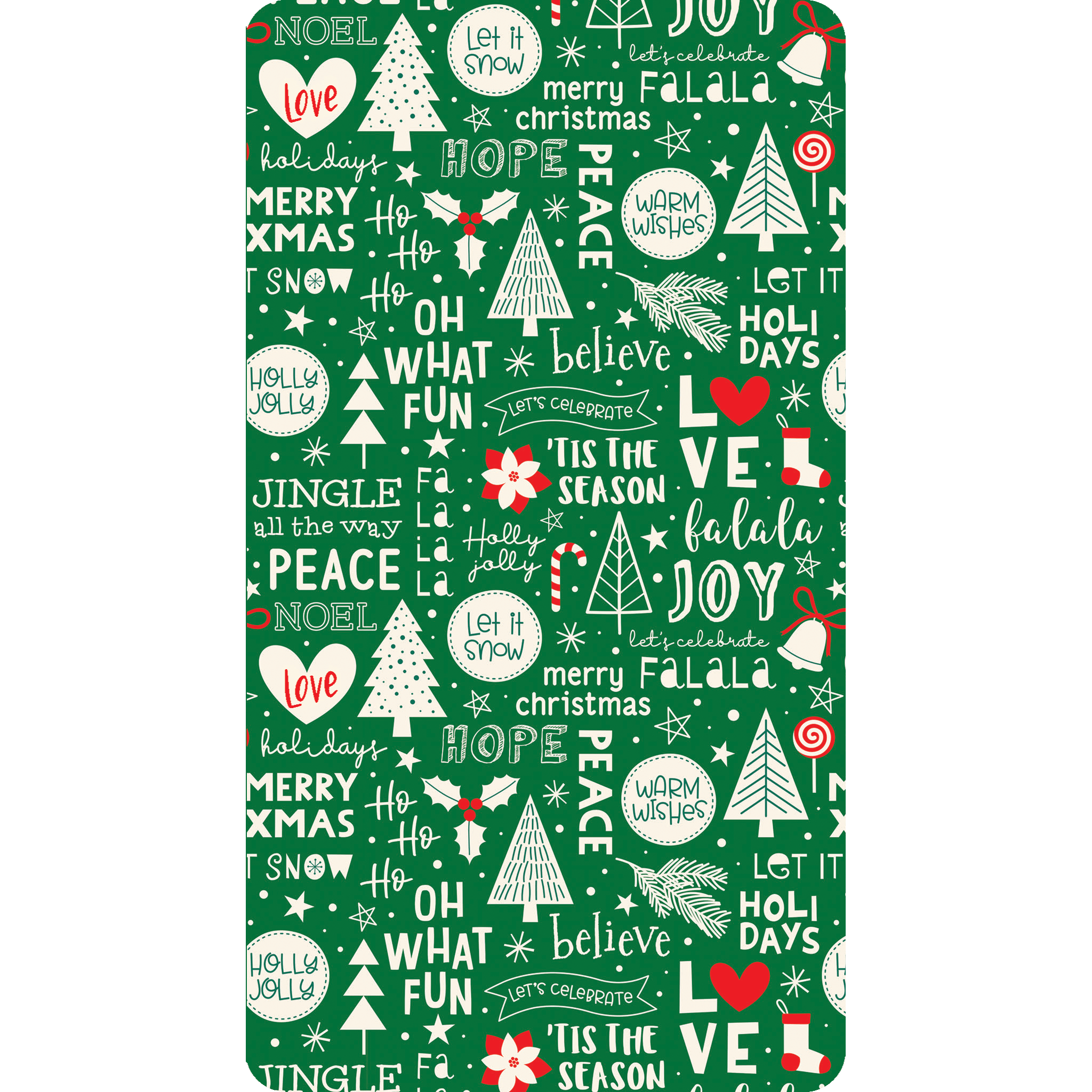 Seasonal Christmas card featuring festive holiday phrases with Pictura branding, decorated with colorful Christmas-themed illustrations.